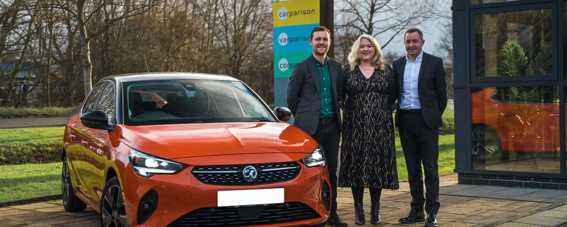 Carparison staff outside new Exeter office