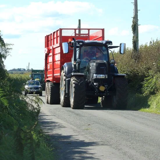 Tractor hogging country lane