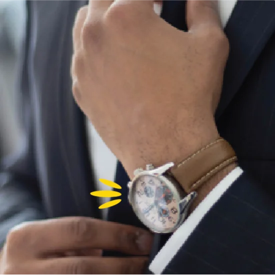 Man in suit wearing watch