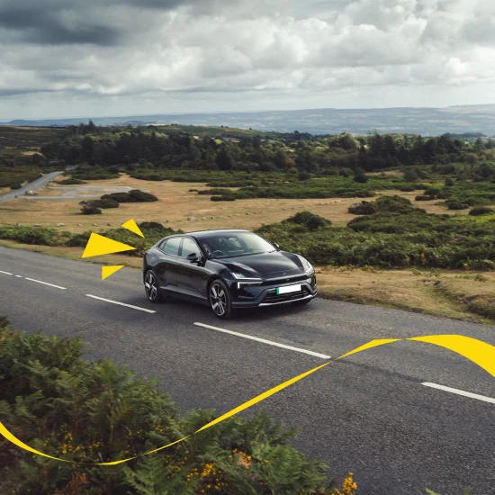 Polestar 4 with yellow accents