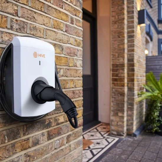 Hive EV charger on a wall
