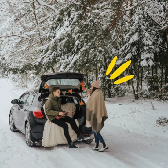 people in boot of car