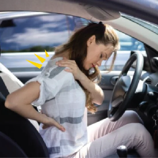 woman driver with bad back