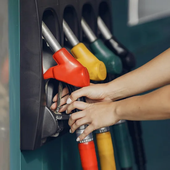 Colourful petrol pumps