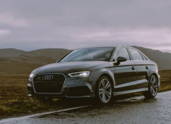 Audi A4 parked on road