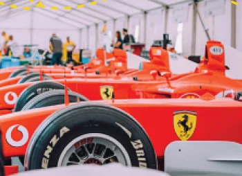 Ferrari cars lined up