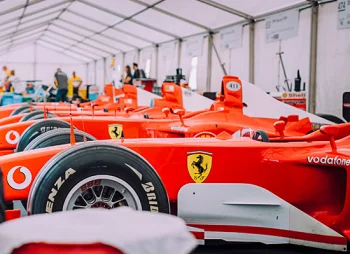 Ferrari cars lined up