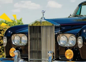 Vintage Rolls-Royce with yellow accents