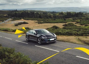 Polestar 4 with yellow accents