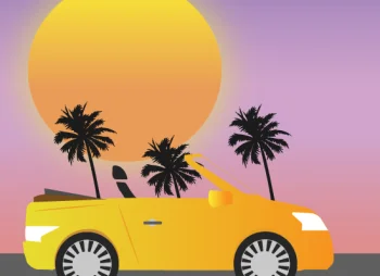 sunset convertable graphic