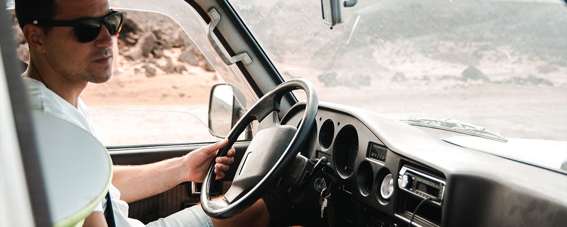 driver wearing sunglasses