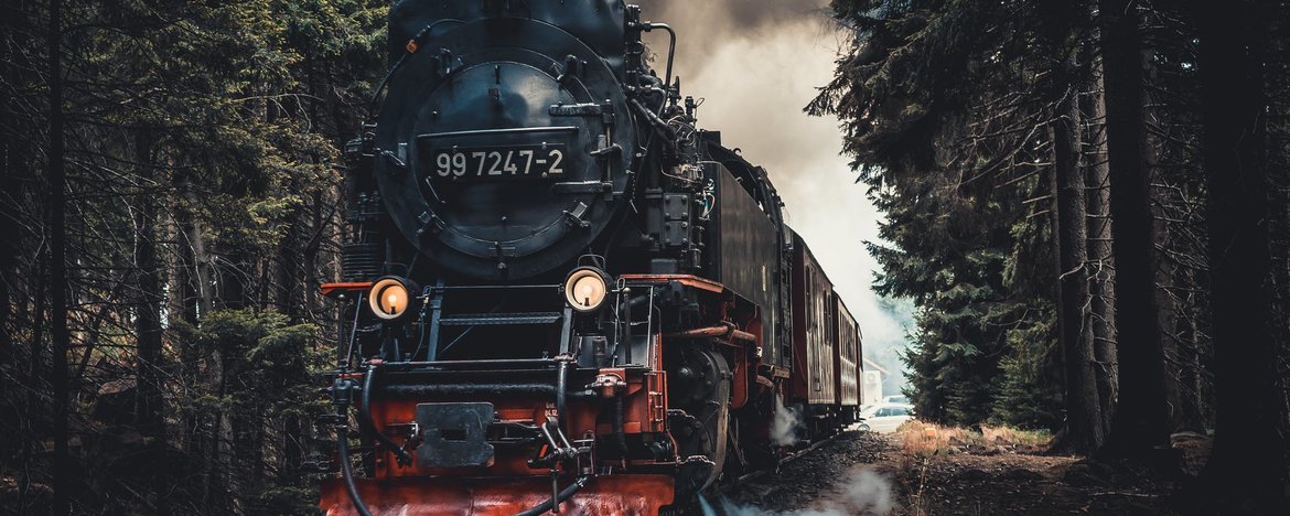 A steam train