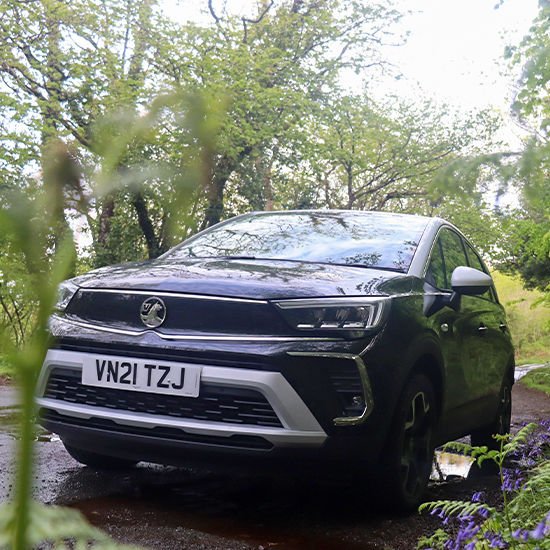 Vauxhall Crossland parked under trees