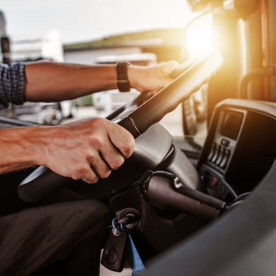 Hands on steering wheel