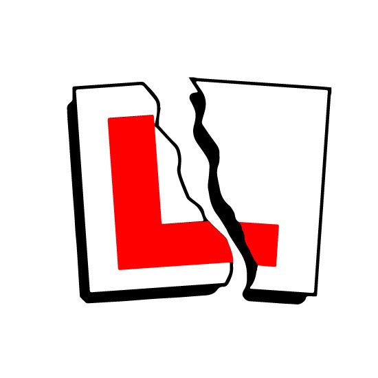 Learner driver sticker torn in half