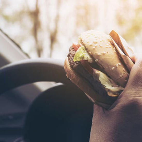 driving whilst eating a burger